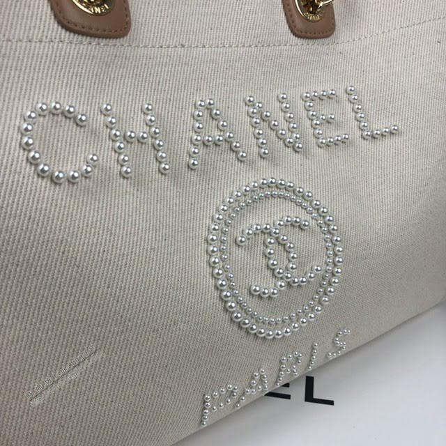 Chanel女包 A66941珍珠黑 Chanel2020Ss新版沙灘包 Chanel珍珠購物袋  djc4053